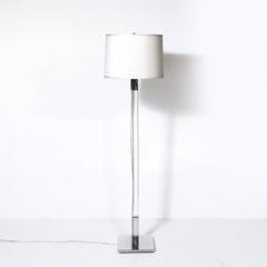  Hansen Lighting Co Mid Century Modernist Floor Lamp in Lucite Polished Nickel by Hansen - 4489812