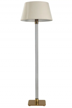 Hansen Lighting Co Pair of Mid Century Modern Glass Rod Brass Floor Lamps by Hansen of New York - 2606670