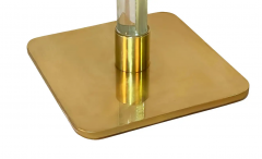  Hansen Lighting Co Pair of Mid Century Modern Glass Rod Brass Floor Lamps by Hansen of New York - 2606674