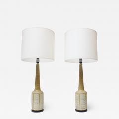  Hansen Lighting Co Pair of Tall Danish Modern Ceramic Lamps by Palshus for Hansen Lighting Company - 3124499