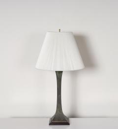  Hansen Lighting Co Vintage Verdigris Bronze Columnar Table Lamp by Stewart Ross James for Hansen - 4579558