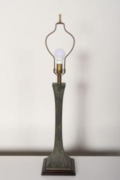  Hansen Lighting Co Vintage Verdigris Bronze Columnar Table Lamp by Stewart Ross James for Hansen - 4579561