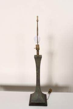  Hansen Lighting Co Vintage Verdigris Bronze Columnar Table Lamp by Stewart Ross James for Hansen - 4579562