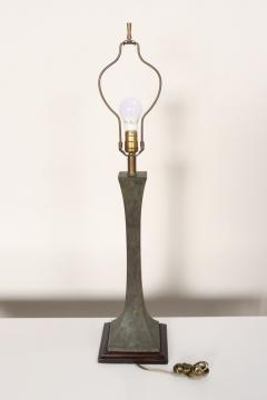  Hansen Lighting Co Vintage Verdigris Bronze Columnar Table Lamp by Stewart Ross James for Hansen - 4579563