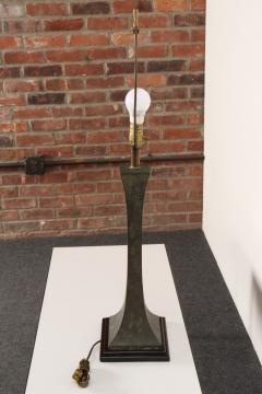 Hansen Lighting Co Vintage Verdigris Bronze Columnar Table Lamp by Stewart Ross James for Hansen - 4579564