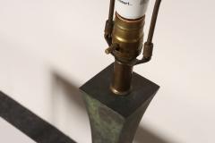 Hansen Lighting Co Vintage Verdigris Bronze Columnar Table Lamp by Stewart Ross James for Hansen - 4579565
