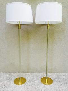  Hansen Lighting Pair of Hansen NY Glass Rod and Brass Standing Lamps - 47343