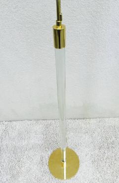  Hansen Lighting Pair of Hansen NY Glass Rod and Brass Standing Lamps - 47345