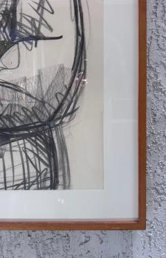  Harley Francis Large Harley Francis Self Portrait Drawing In Charcoal and Oil Stick - 4596163