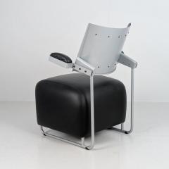  Harri Korhonen Modernist Sculptural Oscar Chair by Harri Korhonen in Black Leather Inno 1990s - 4470466