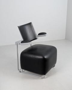 Harri Korhonen Modernist Sculptural Oscar Chair by Harri Korhonen in Black Leather Inno 1990s - 4470470