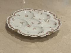  Haviland Co SET OF SIX EXQUISITE ANTIQUE FRENCH PORCELAIN FLORAL LIMOGES OYSTER PLATES - 3752771