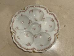  Haviland Co SET OF SIX EXQUISITE ANTIQUE FRENCH PORCELAIN FLORAL LIMOGES OYSTER PLATES - 3752772