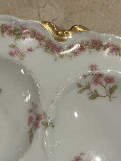  Haviland Co SET OF SIX EXQUISITE ANTIQUE FRENCH PORCELAIN FLORAL LIMOGES OYSTER PLATES - 3752774