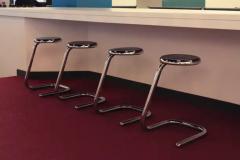  Haworth Design Studio Four Haworth Chromed Steel Paper Clip Stools 24 H Counter Height K700 1980s - 3511396