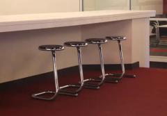  Haworth Design Studio Four Haworth Chromed Steel Paper Clip Stools 24 H Counter Height K700 1980s - 3511397