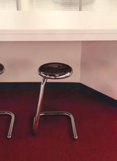  Haworth Design Studio Four Haworth Chromed Steel Paper Clip Stools 24 H Counter Height K700 1980s - 3511400