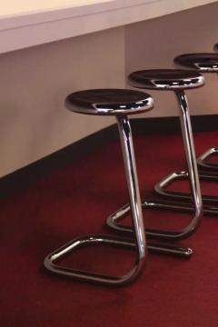  Haworth Design Studio Four Haworth Chromed Steel Paper Clip Stools 24 H Counter Height K700 1980s - 3511409