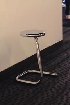  Haworth Design Studio Four Haworth Chromed Steel Paper Clip Stools 24 H Counter Height K700 1980s - 3511454