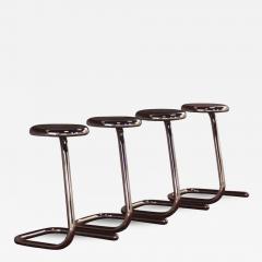  Haworth Design Studio Four Haworth Chromed Steel Paper Clip Stools 24 H Counter Height K700 1980s - 3514581