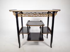  Heal s Heals Heal Son Ltd Heals An Anglo Japanese Ebonised Side Table with Gilt Fretwork Flaring Ends - 4183266