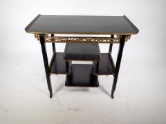  Heal s Heals Heal Son Ltd Heals An Anglo Japanese Ebonised Side Table with Gilt Fretwork Flaring Ends - 4183267