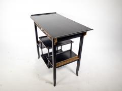  Heal s Heals Heal Son Ltd Heals An Anglo Japanese Ebonised Side Table with Gilt Fretwork Flaring Ends - 4183268
