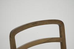  Heal s Heals Heal Son Ltd Heals attr A walnut desk chair or armchair with a rounded top and ladder back  - 4191806