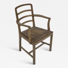  Heal s Heals Heal Son Ltd Heals attr A walnut desk chair or armchair with a rounded top and ladder back  - 4233033