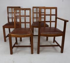  Heal s Heals Heal Son Ltd Heals of London attri A set of four Arts and Crafts Lattice back oak armchairs - 4191814