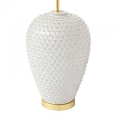  Hegnetslund Keramik Hegnetslund Lamp Ceramic White Textured Relief Signed - 2765599