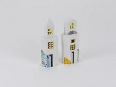  Heide Warlamis Heide Warlamis Postmodern Skyscraper Salt Pepper Shakers Vienna Collection 1990 - 4068276