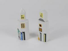  Heide Warlamis Heide Warlamis Postmodern Skyscraper Salt Pepper Shakers Vienna Collection 1990 - 4068281