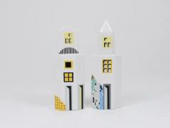  Heide Warlamis Heide Warlamis Postmodern Skyscraper Salt Pepper Shakers Vienna Collection 1990 - 4068288