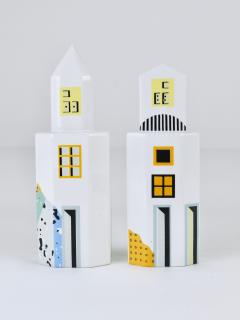  Heide Warlamis Heide Warlamis Postmodern Skyscraper Salt Pepper Shakers Vienna Collection 1990 - 4480375