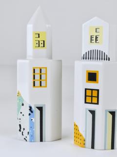  Heide Warlamis Heide Warlamis Postmodern Skyscraper Salt Pepper Shakers Vienna Collection 1990 - 4480388