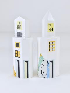  Heide Warlamis Heide Warlamis Postmodern Skyscraper Salt Pepper Shakers Vienna Collection 1990 - 4480410
