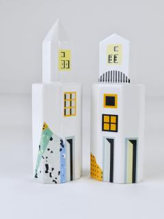  Heide Warlamis Heide Warlamis Postmodern Skyscraper Salt Pepper Shakers Vienna Collection 1990 - 4480412