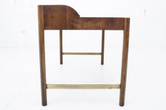  Hekman Furniture Company Hekman Furniture Signed Walnut Brass Roll Top Writing Desk Mid Century Modern - 2851648