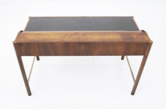  Hekman Furniture Company Hekman Furniture Signed Walnut Brass Roll Top Writing Desk Mid Century Modern - 2851662