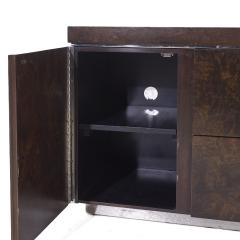 Helikon Milo Baughman Style Helikon Mid Century Burlwood Office Credenza - 4006107