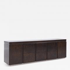  Helikon Milo Baughman Style Helikon Mid Century Burlwood Office Credenza - 4010338
