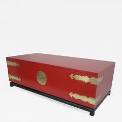  Henredon Furniture Asian Style Red Lacquered Coffee Table - 905253