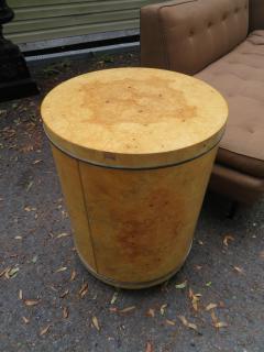  Henredon Furniture Fabulous Henredon Burl Olivewood Scene Two Round Drum End Table Modern - 1402679