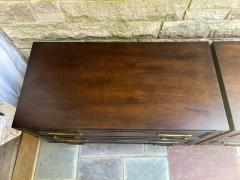  Henredon Furniture Handsome Pair Henredon Campaign style Night Stand Chests Mid Century - 4637475