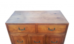  Henredon Furniture Henredon Artefacts Collection Tall Campaign Cabinet Highboy Oak Brass Midcentury - 2537422