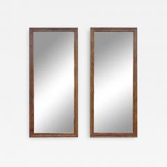  Henredon Furniture Henredon Artefacts Pair of Tall Narrow Oak Wall Mirrors Mid Century Modern - 2584183