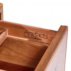  Henredon Furniture Henredon Campaign Mid Century Oak and Brass Lowboy Dresser - 4437152