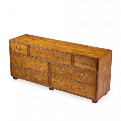  Henredon Furniture Henredon Campaign Mid Century Oak and Brass Lowboy Dresser - 4558555