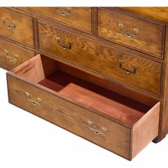  Henredon Furniture Henredon Campaign Mid Century Oak and Brass Lowboy Dresser - 4558556